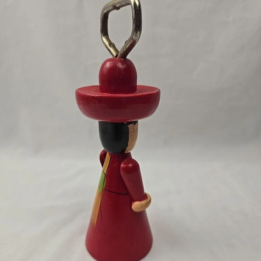 Vintage Mexican Folk Art Wooden Bottle Opener Woman Barware‎ Souvenir Decor